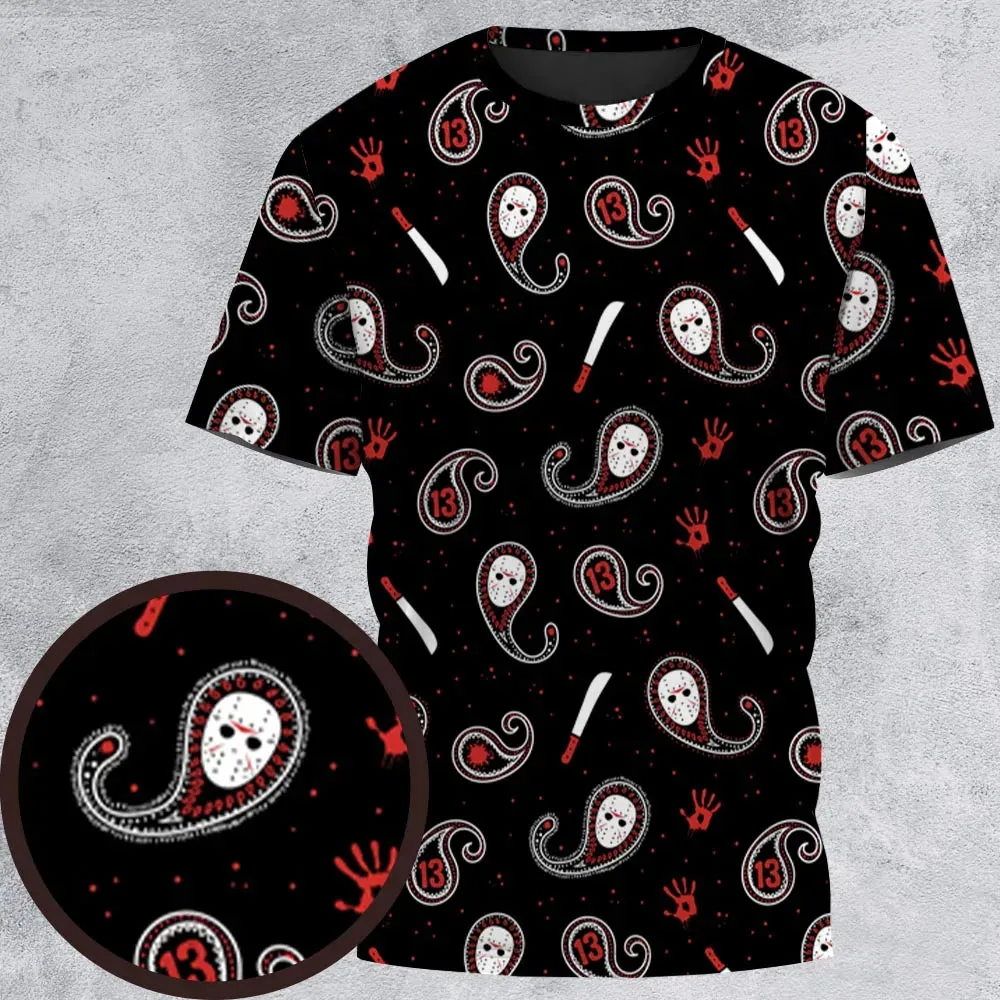 Jason Voorhees Friday The 13th Pattern All-Over Print Unisex T-Shirt - 2