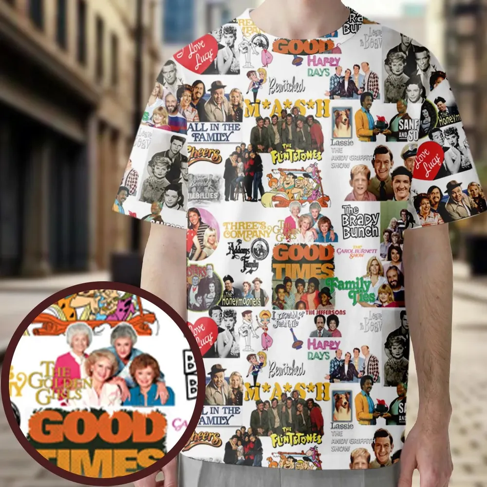 Stuck in the 80s Famous Sitcom All-Over Print Unisex T-Shirt - 4