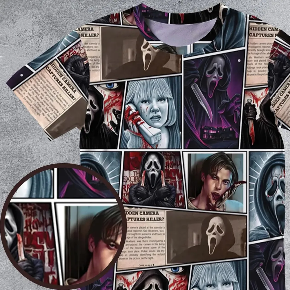 Scream Ghostface Horror Movie Halloween All-Over Print Unisex T-Shirt - 4