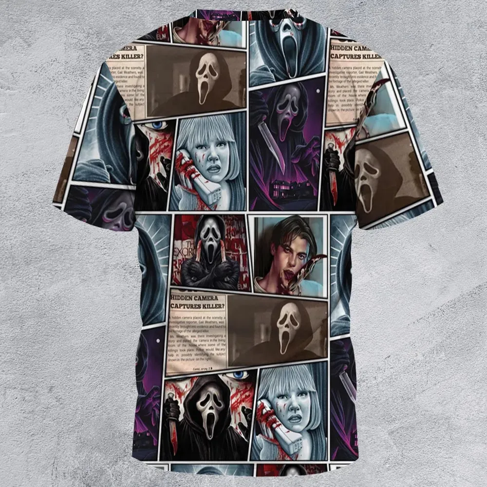 Scream Ghostface Horror Movie Halloween All-Over Print Unisex T-Shirt - 3