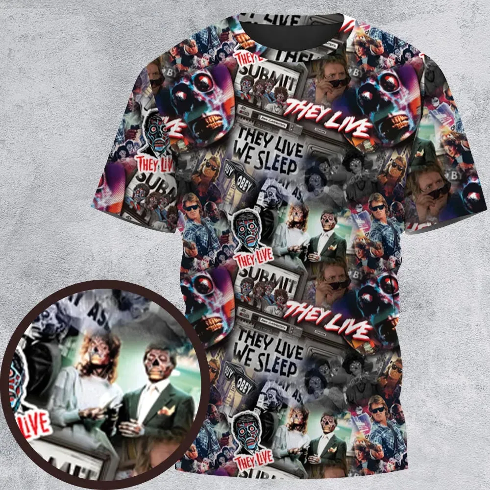 They Live Seamless Pattern All-Over Print Unisex T-Shirt - 2