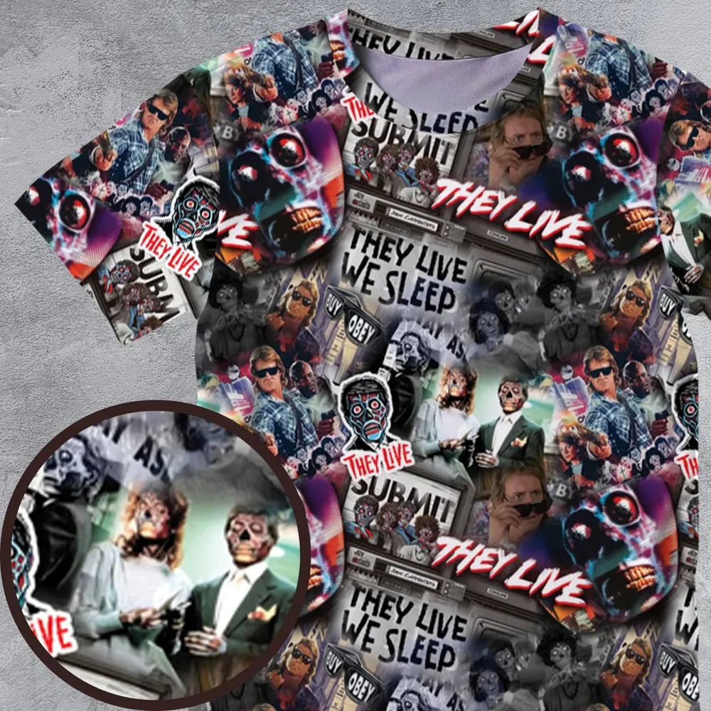 They Live Seamless Pattern All-Over Print Unisex T-Shirt - 4