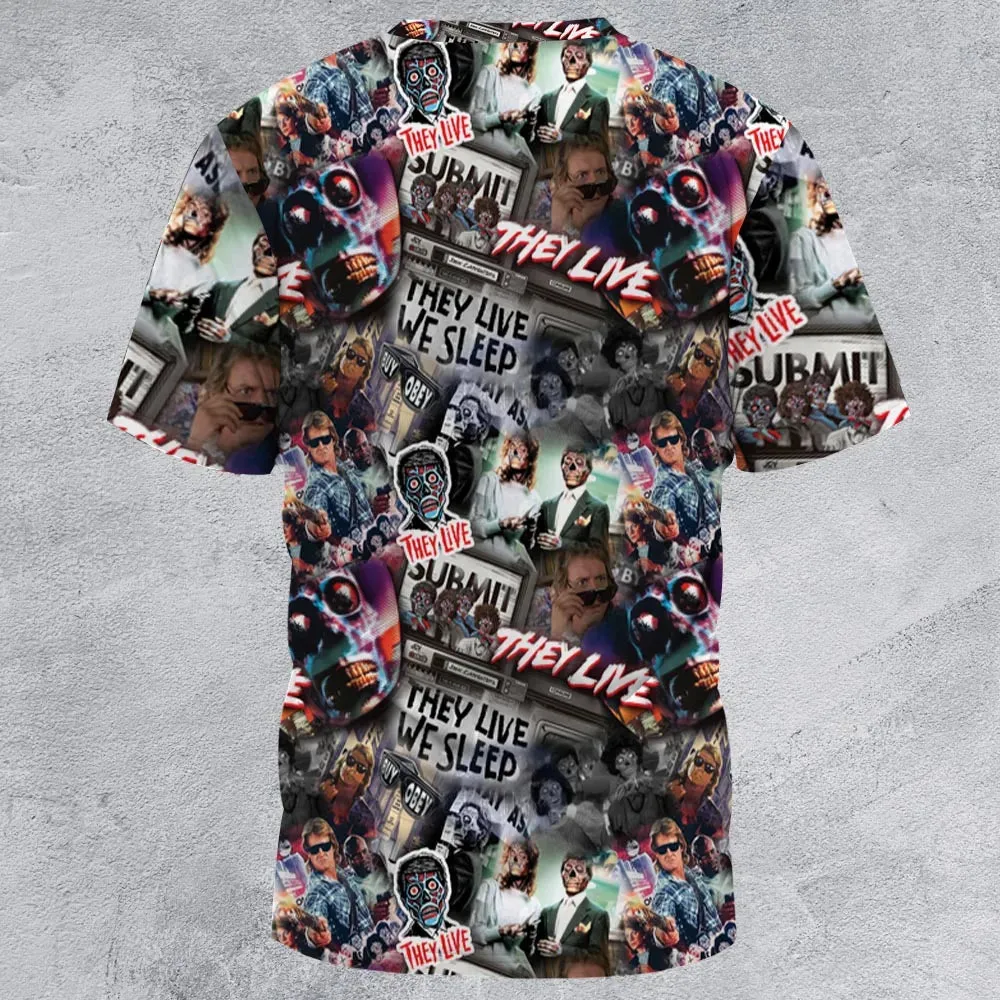 They Live Seamless Pattern All-Over Print Unisex T-Shirt - 3