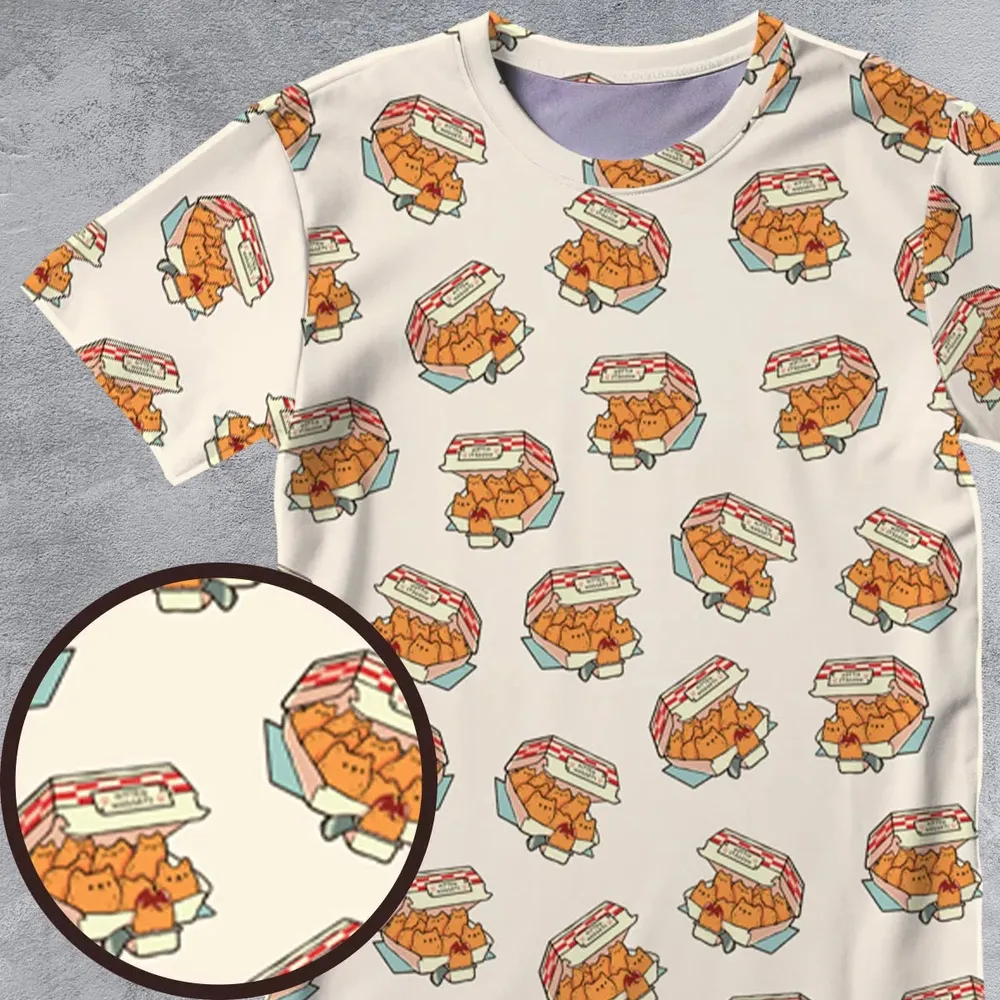 Kitten Nuggets Pattern All-Over Print Unisex T-Shirt - 4