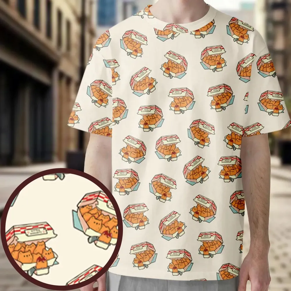 Kitten Nuggets Pattern All-Over Print Unisex T-Shirt - 3