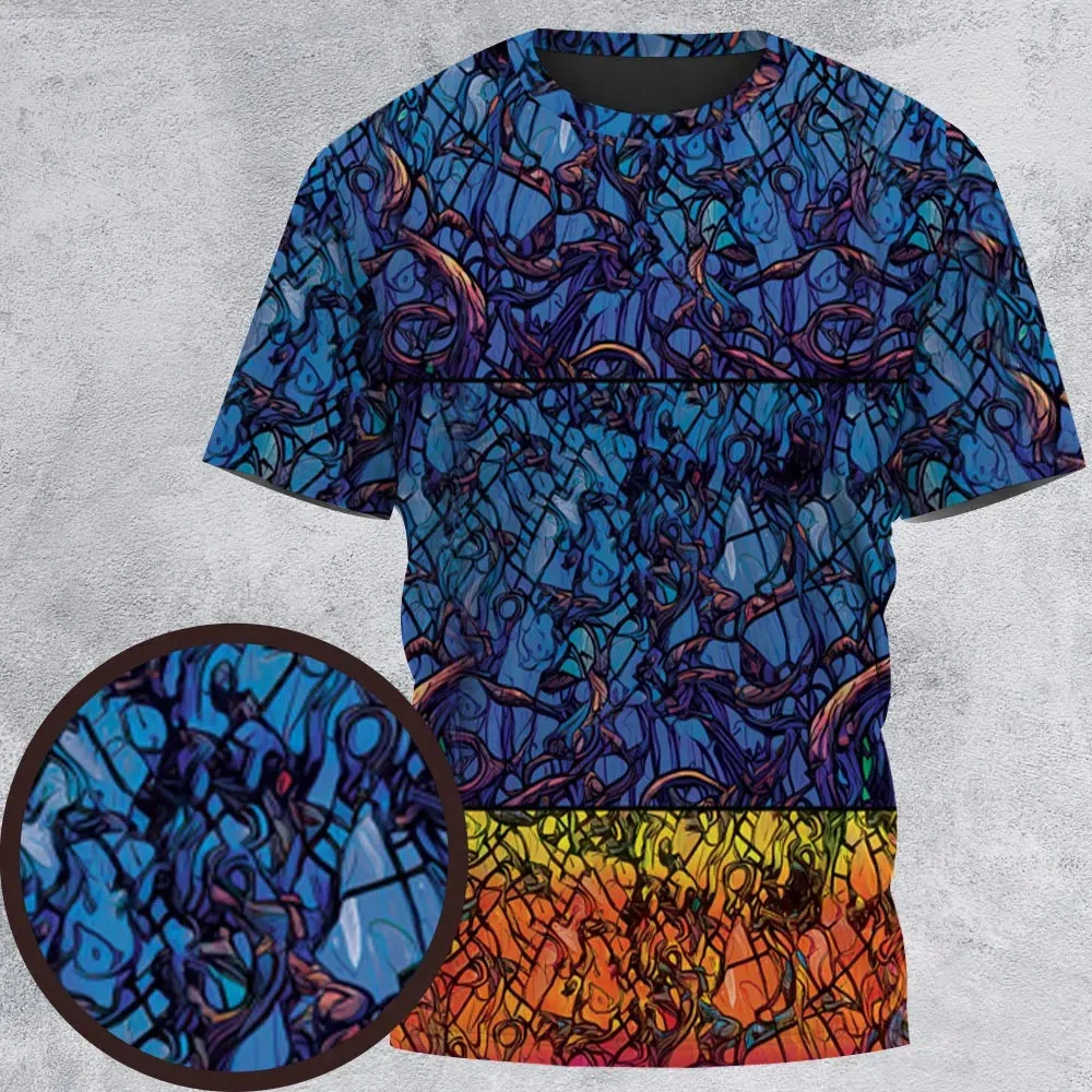 Stained Glass Cthulhu H.P Lovecraft All-Over Print Unisex T-Shirt - 2