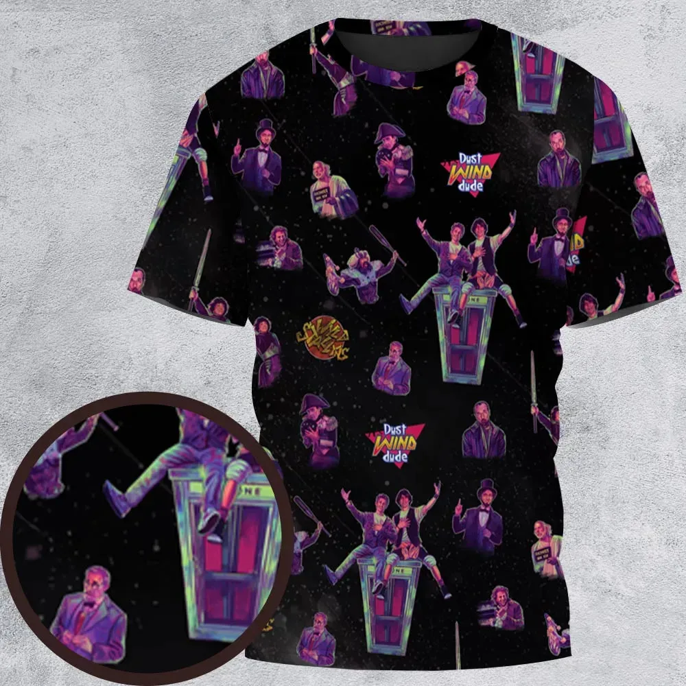 Wyld Stallyns Bill and Ted's Excellent Adventure Character All-Over Print Unisex T-Shirt - 2