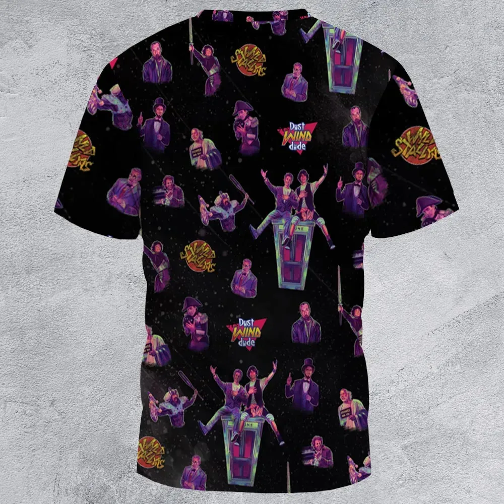 Wyld Stallyns Bill and Ted's Excellent Adventure Character All-Over Print Unisex T-Shirt - 3