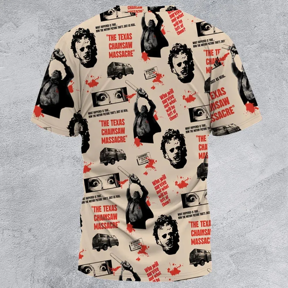 Leatherface The Texas Chainsaw Massacre Horror Pattern All-Over Print Unisex T-Shirt - 2