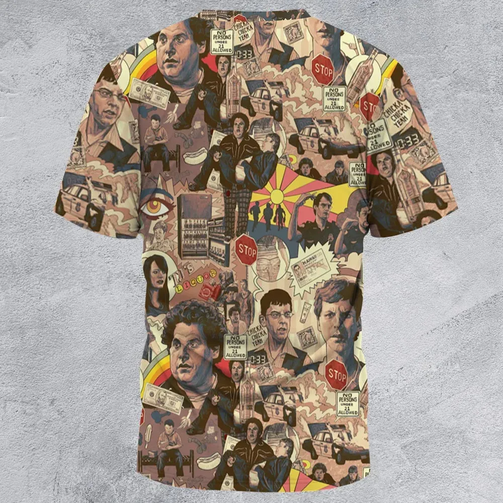 Retro Art Buddies Superbad All-Over Print Unisex T-Shirt - 3