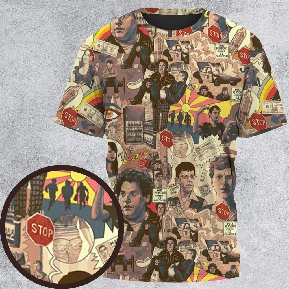 Retro Art Buddies Superbad All-Over Print Unisex T-Shirt - 2