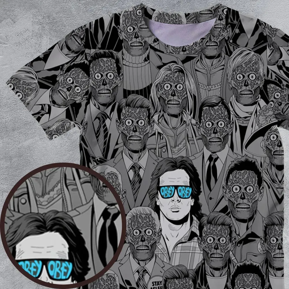 Obey Consume They Live All-Over Print Unisex T-Shirt - 4
