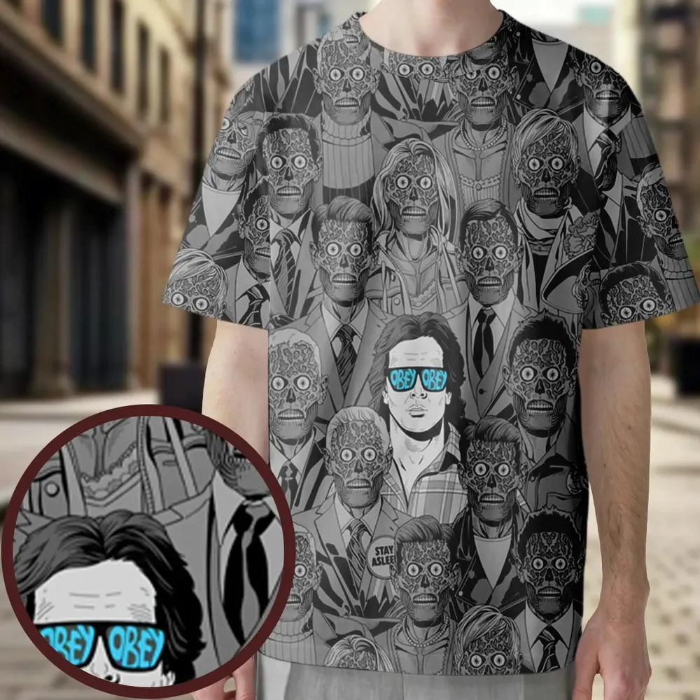 Obey Consume They Live All-Over Print Unisex T-Shirt - 3