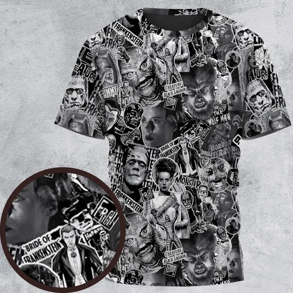The Monsters Universal Classic Monsters All-Over Print Unisex T-Shirt - 2