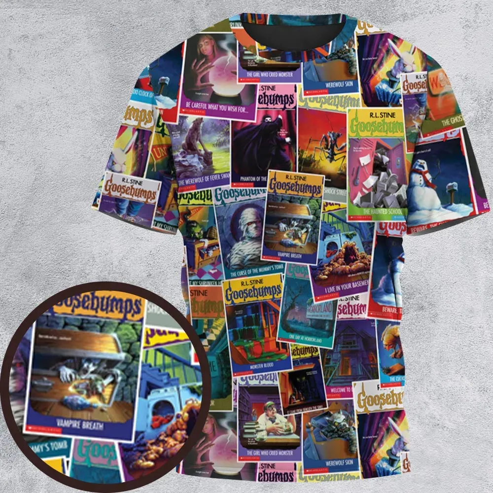 Goosebumps Monster Collage Pattern All-Over Print Unisex T-Shirt - 2