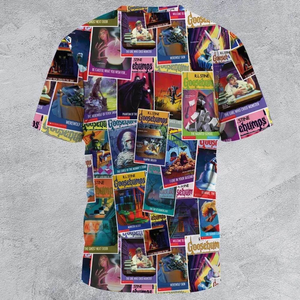 Goosebumps Monster Collage Pattern All-Over Print Unisex T-Shirt - 3