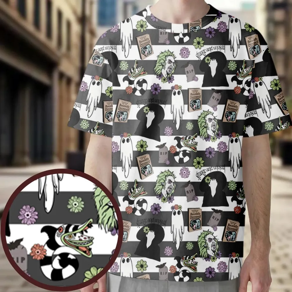 It's Showtime Halloween Beetlejuice All-Over Print Unisex T-Shirt - 4