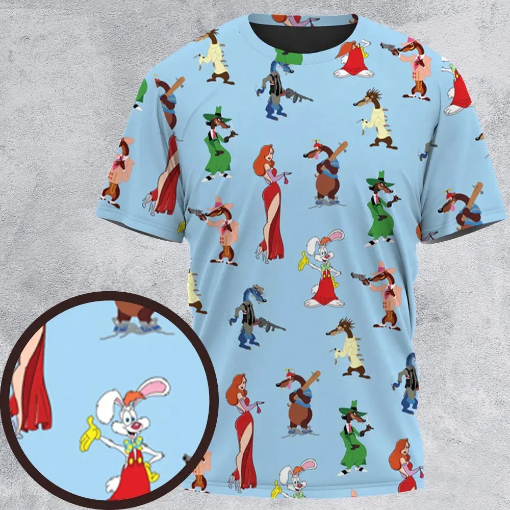 Roger Rabbit Jessica Rabbit The Weasels Who Framed Roger Rabbit Pocket All-Over Print Unisex T-Shirt - 2