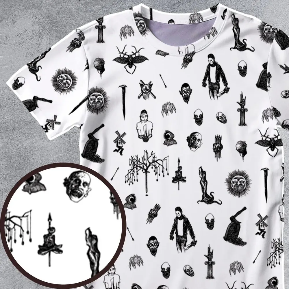 Nosferatu Pattern All-Over Print Unisex T-Shirt - 4