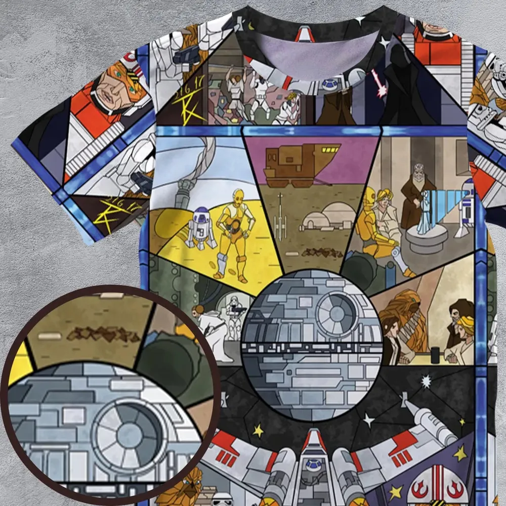Stained Glass Star Wars All-Over Print Unisex T-Shirt - 4