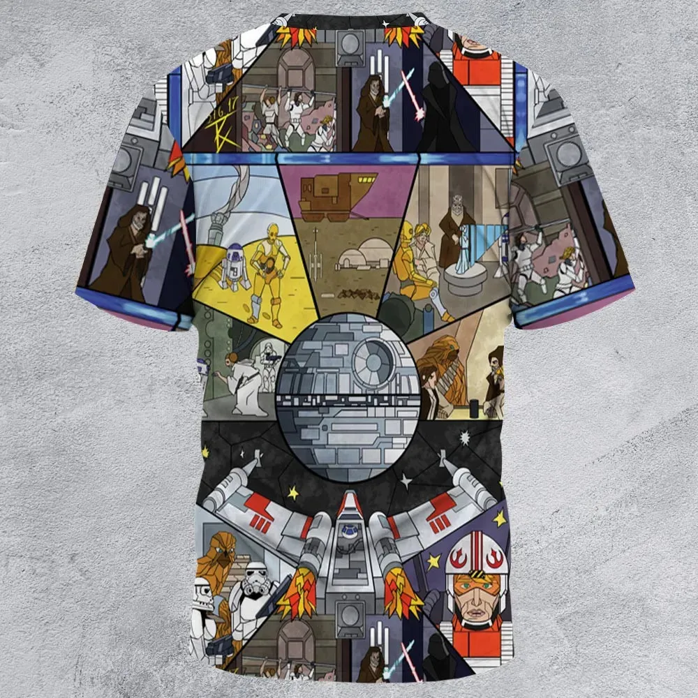 Stained Glass Star Wars All-Over Print Unisex T-Shirt - 3
