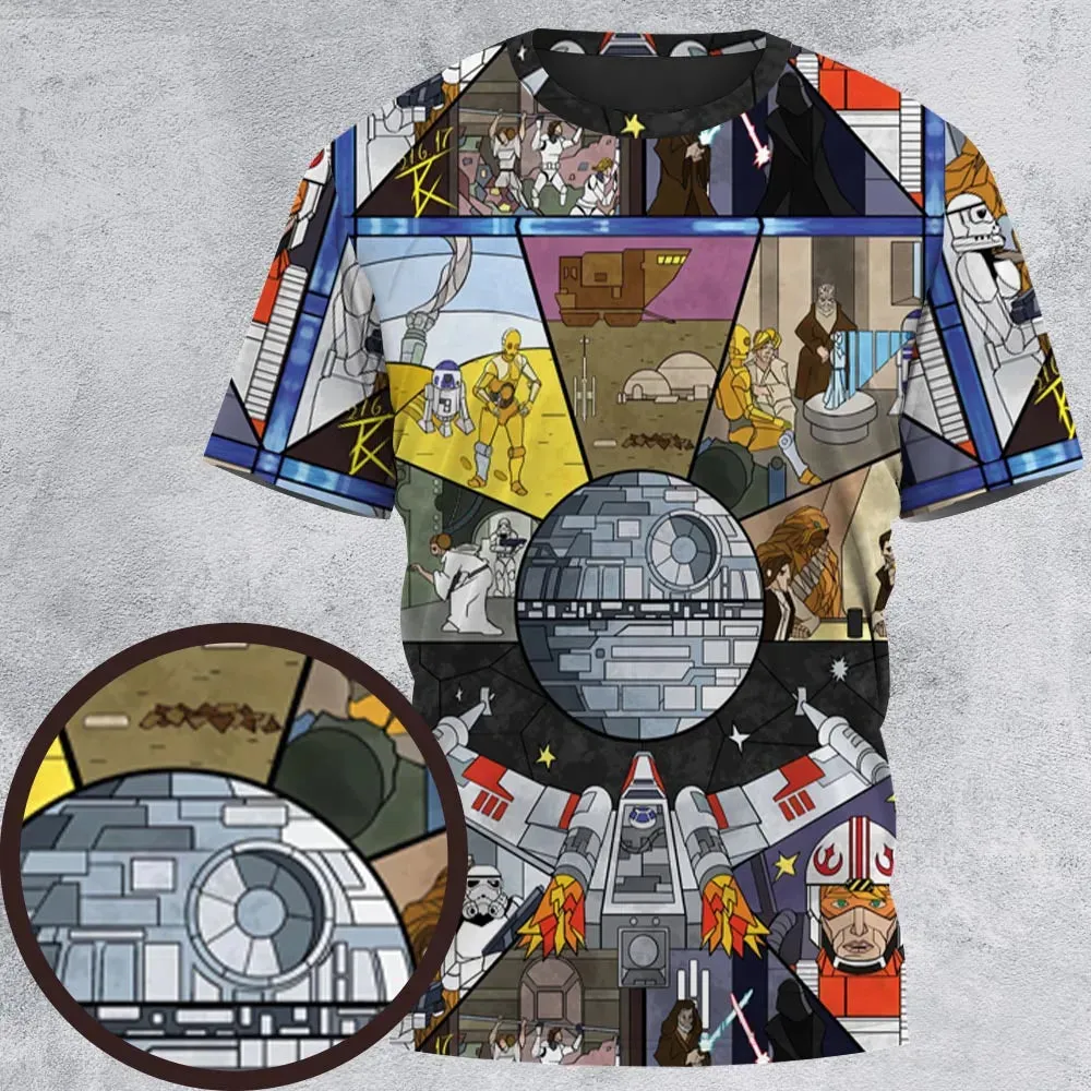 Stained Glass Star Wars All-Over Print Unisex T-Shirt - 2