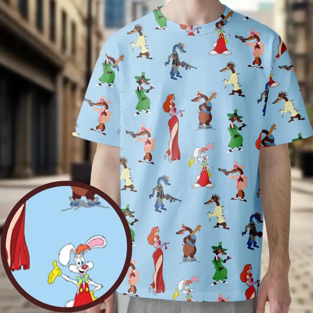 Roger Rabbit Jessica Rabbit The Weasels Who Framed Roger Rabbit All-Over Print Unisex T-Shirt - 3