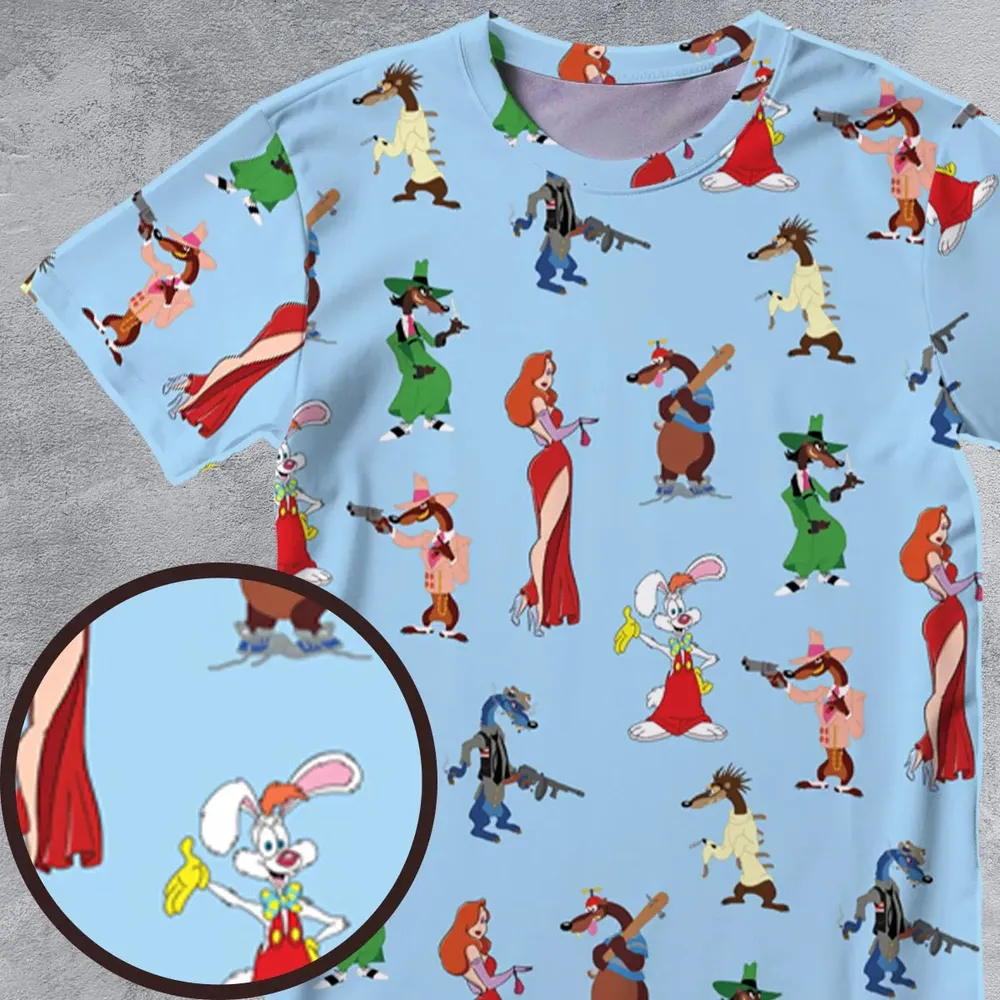 Roger Rabbit Jessica Rabbit The Weasels Who Framed Roger Rabbit All-Over Print Unisex T-Shirt - 4