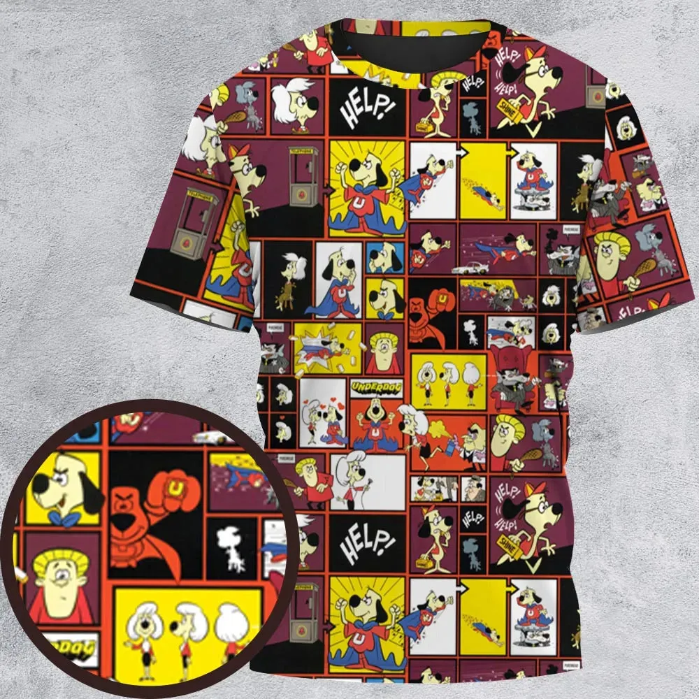 Underdog Cartoon Pattern All-Over Print Unisex T-Shirt - 2