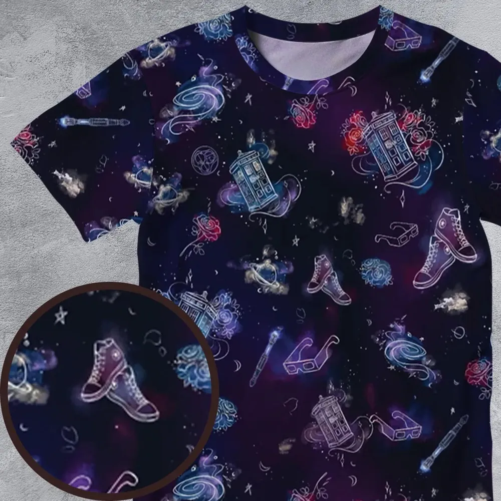 Tardis Doctor Who Seamless All-Over Print Unisex T-Shirt - 4