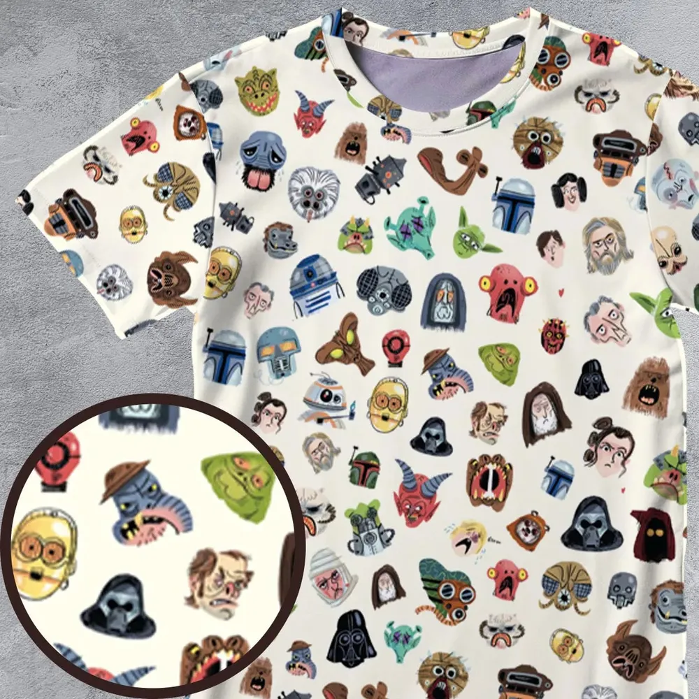 Star Wars Collage Pattern All-Over Print Unisex T-Shirt - 4