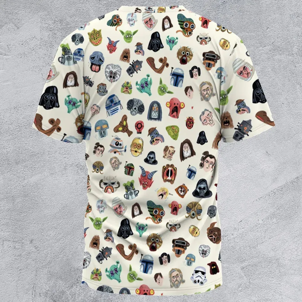 Star Wars Collage Pattern All-Over Print Unisex T-Shirt - 3