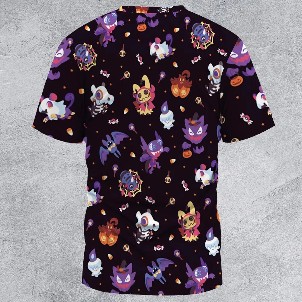 Trick or Treat Poke'ween Pokemon All-Over Print Unisex T-Shirt - 3