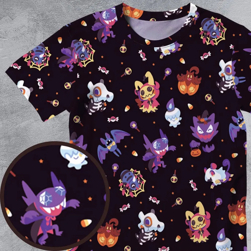 Trick or Treat Poke'ween Pokemon All-Over Print Unisex T-Shirt - 4