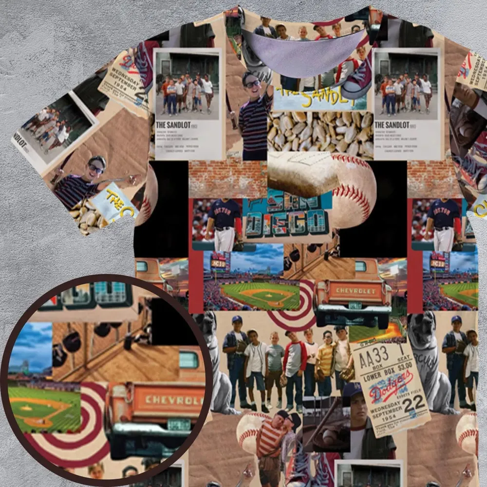 Memorable Baseball Movie Scenes Collage The Sandlot All-Over Print Unisex T-Shirt - 4