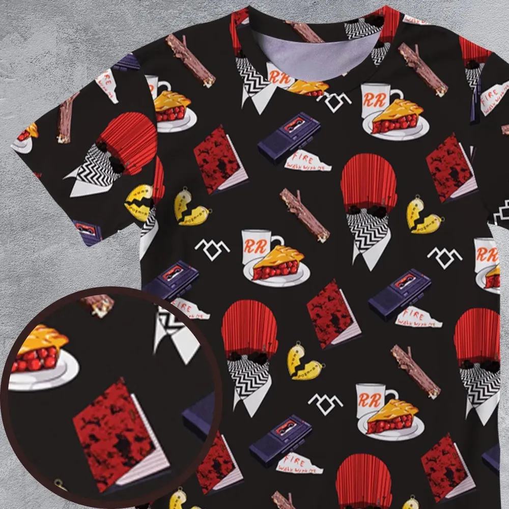 Twin Peaks Pattern All-Over Print Unisex T-Shirt - 4