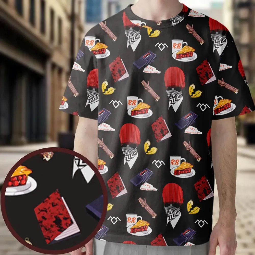 Twin Peaks Pattern All-Over Print Unisex T-Shirt - 3