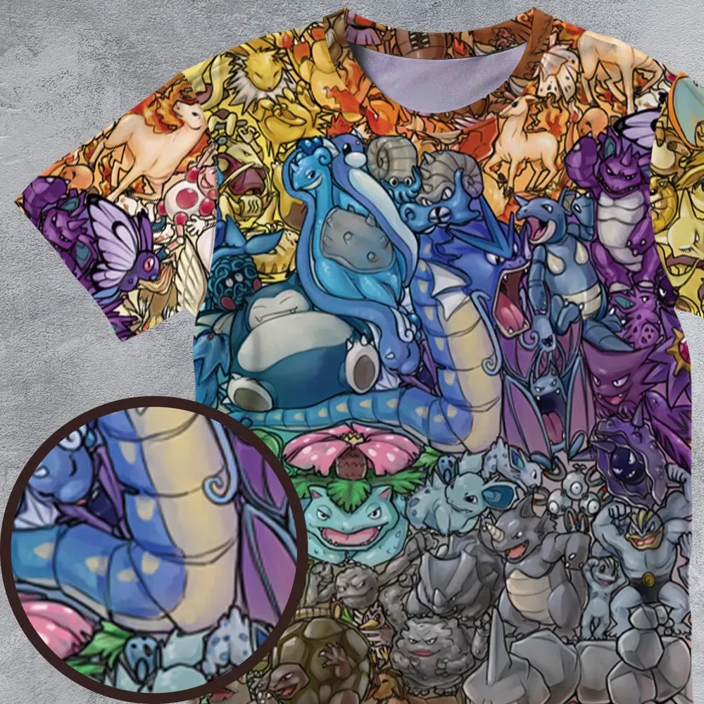Rainbow Epic Pokemon All-Over Print Unisex T-Shirt - 4