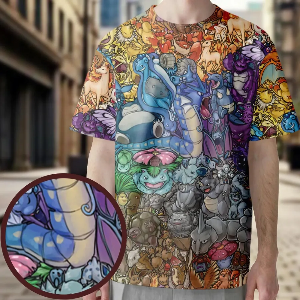 Rainbow Epic Pokemon All-Over Print Unisex T-Shirt - 3