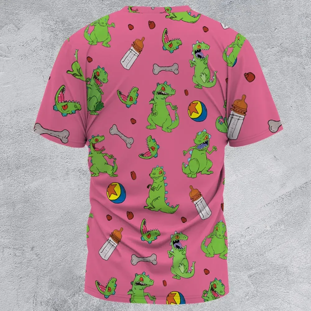 Rugrats Reptar Pattern All-Over Print Unisex T-Shirt - 3