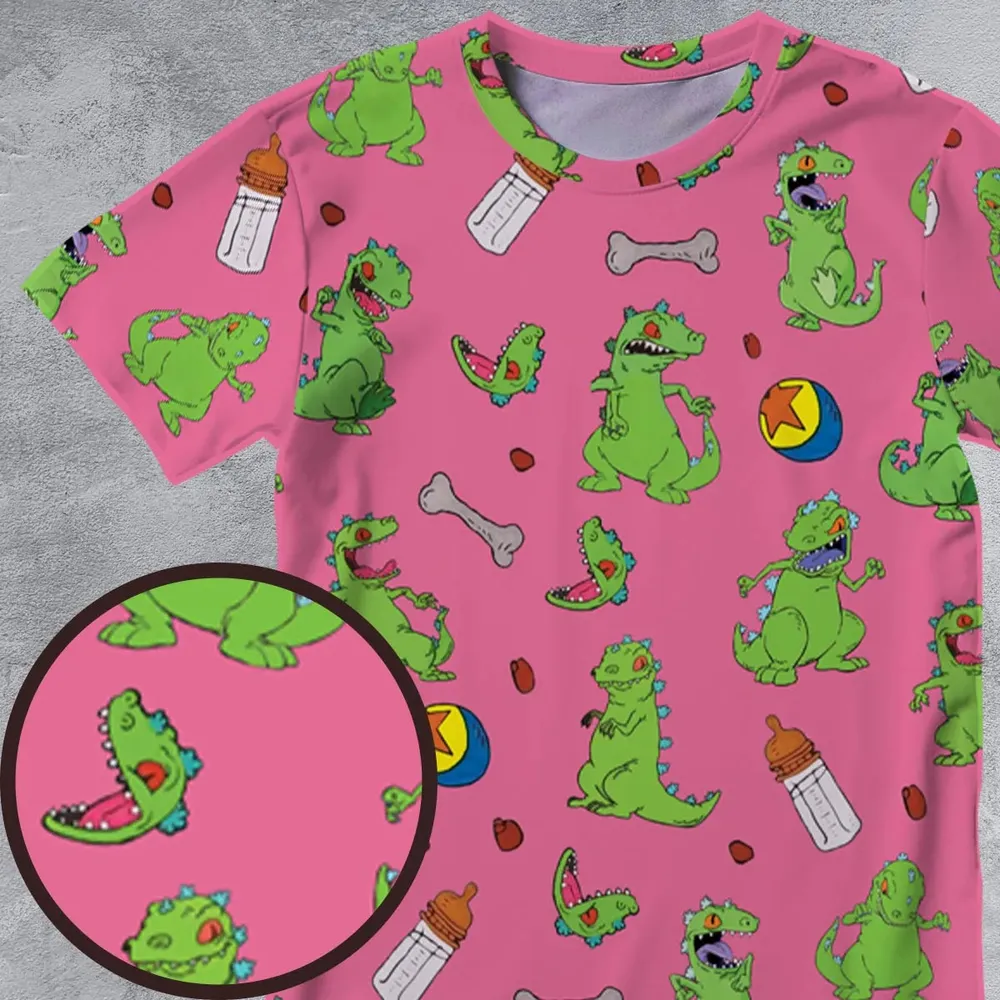 Rugrats Reptar Pattern All-Over Print Unisex T-Shirt - 4