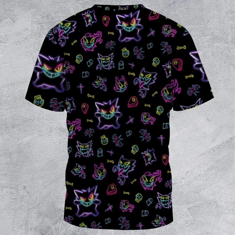 Neon Gastly Haunter Gengar Pokemon All-Over Print Unisex T-Shirt - 3