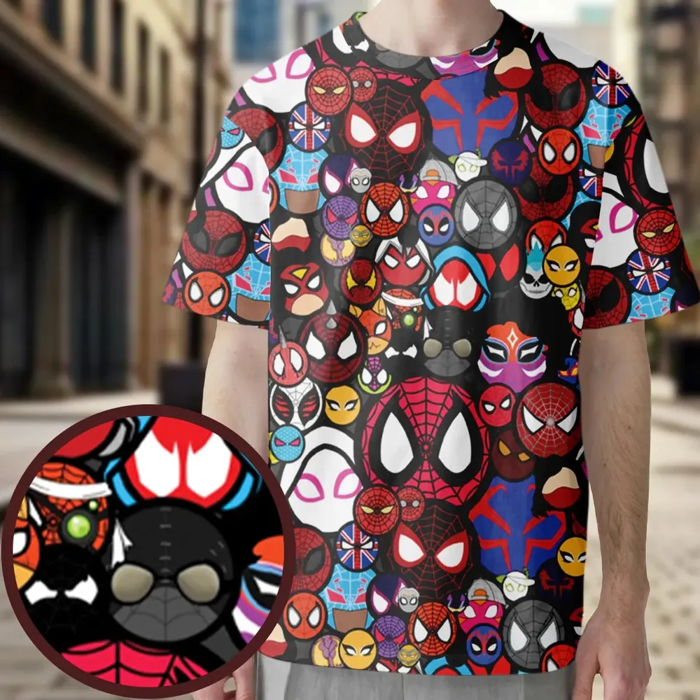Spide-Mania Spider-Verse All-Over Print Unisex T-Shirt - 3