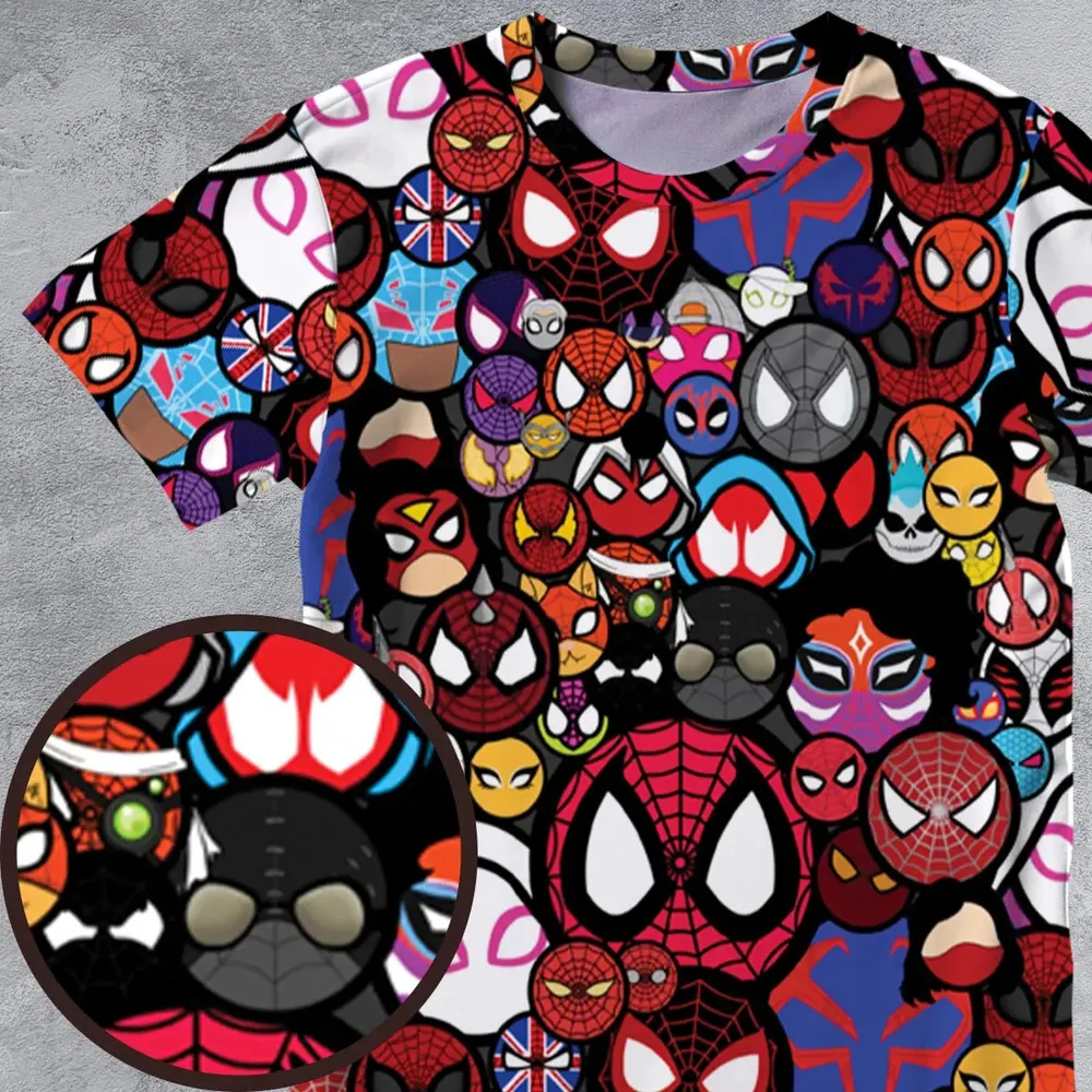 Spide-Mania Spider-Verse All-Over Print Unisex T-Shirt - 4