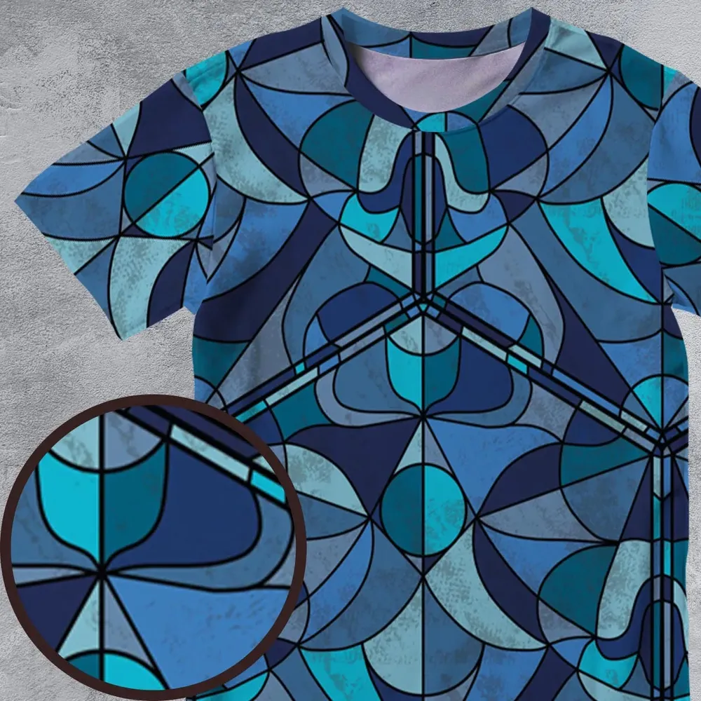 Stained Glass Monster RPG All-Over Print Unisex T-Shirt - 4