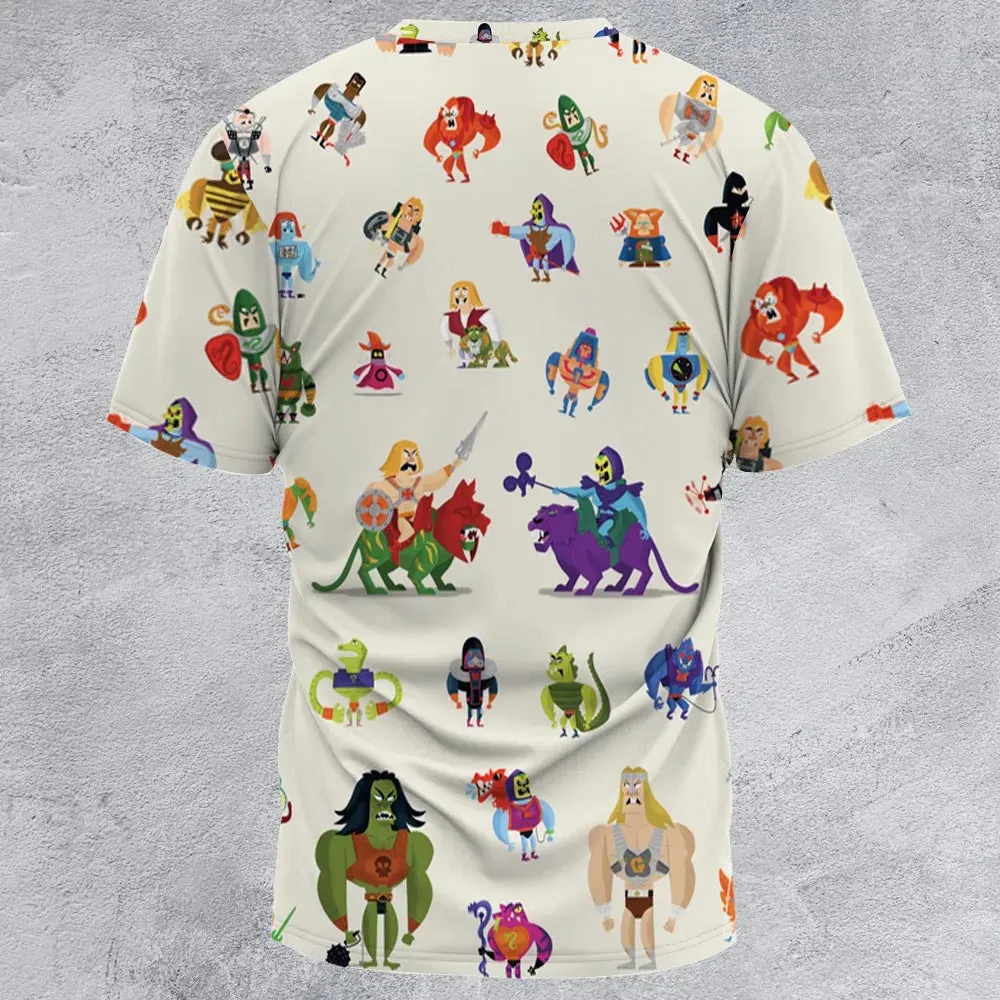 He-Man & Masters Of The Universe Characters Pattern All-Over Print Unisex T-Shirt - 2