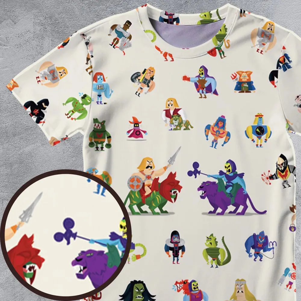 He-Man & Masters Of The Universe Characters Pattern All-Over Print Unisex T-Shirt - 4
