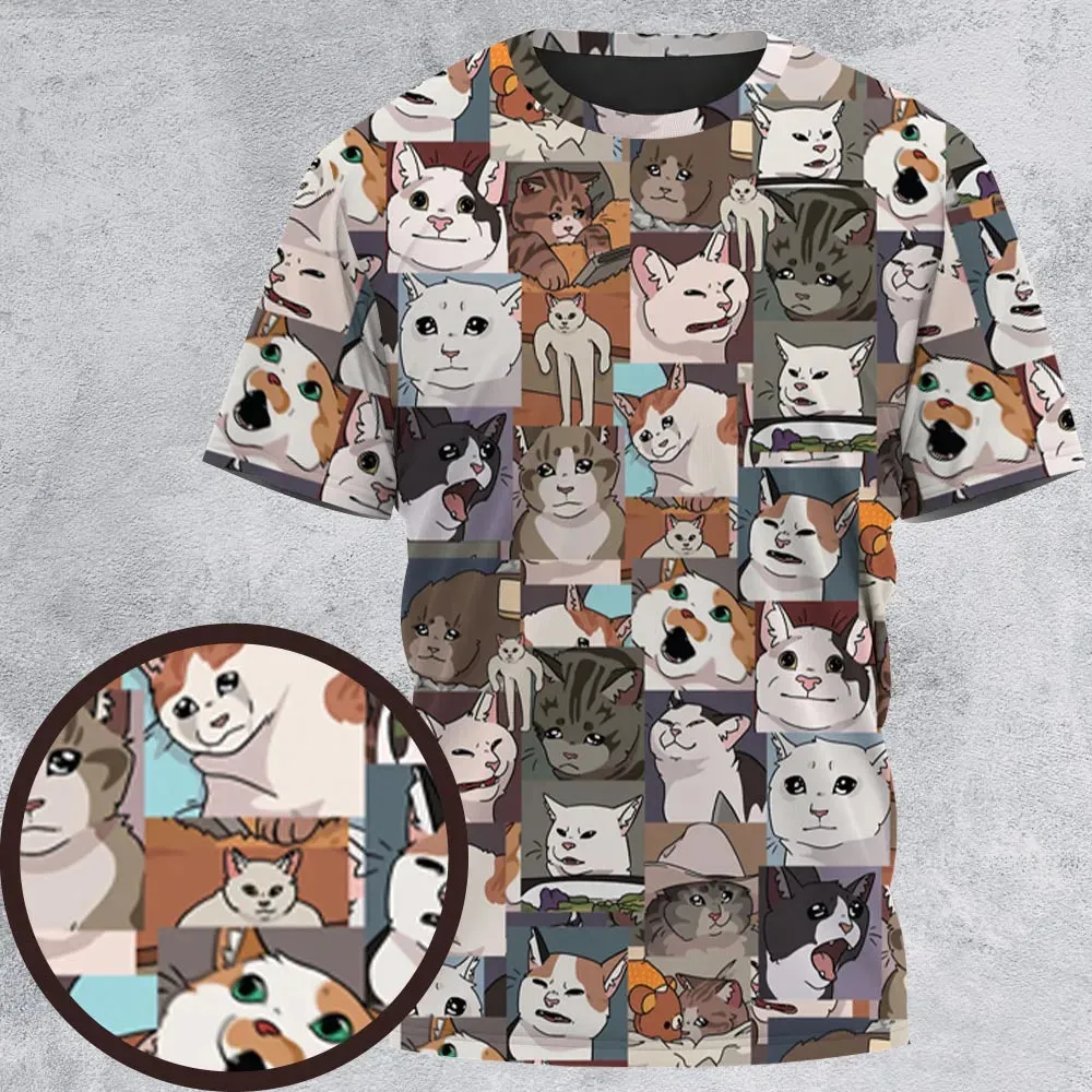 Funny Cat Internet Meme All-Over Print Unisex T-Shirt - 2