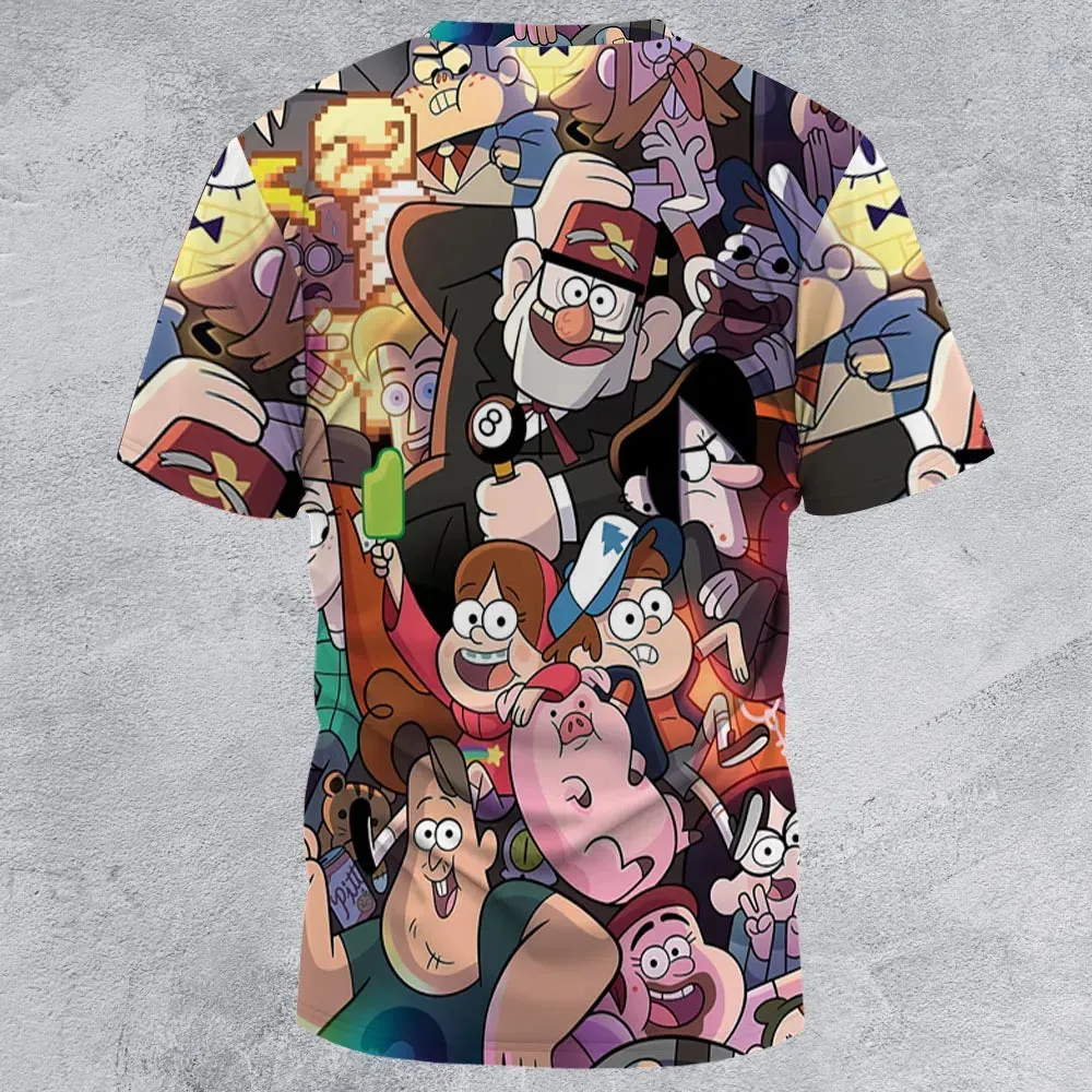 Gravity Falls Characters Pattern All-Over Print Unisex T-Shirt - 3