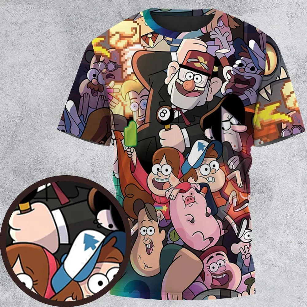 Gravity Falls Characters Pattern All-Over Print Unisex T-Shirt - 2